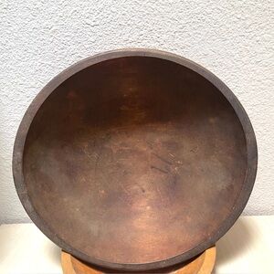 Rustic Brown Wooden Bowl- Stunning. Vintage Parris- Oval shape- smooth